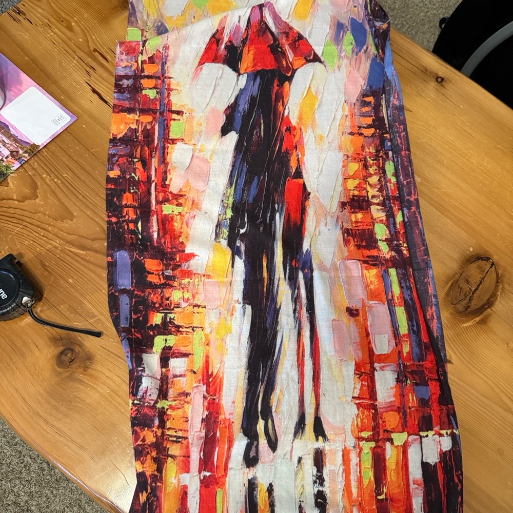 Abstract Multicolor Scarf - Picture 6 of 6